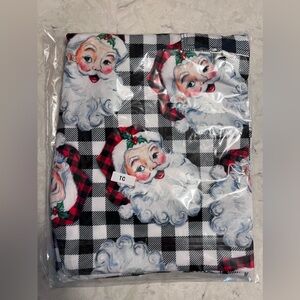 Women’s Black & White Plaid Cozy Christmas Santa Leggings w/ Side Pockets Sz- TC